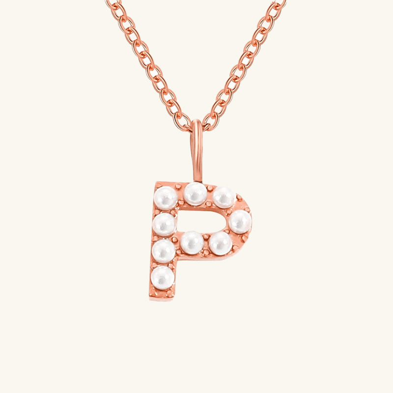 Monica Pearl Initial Necklace