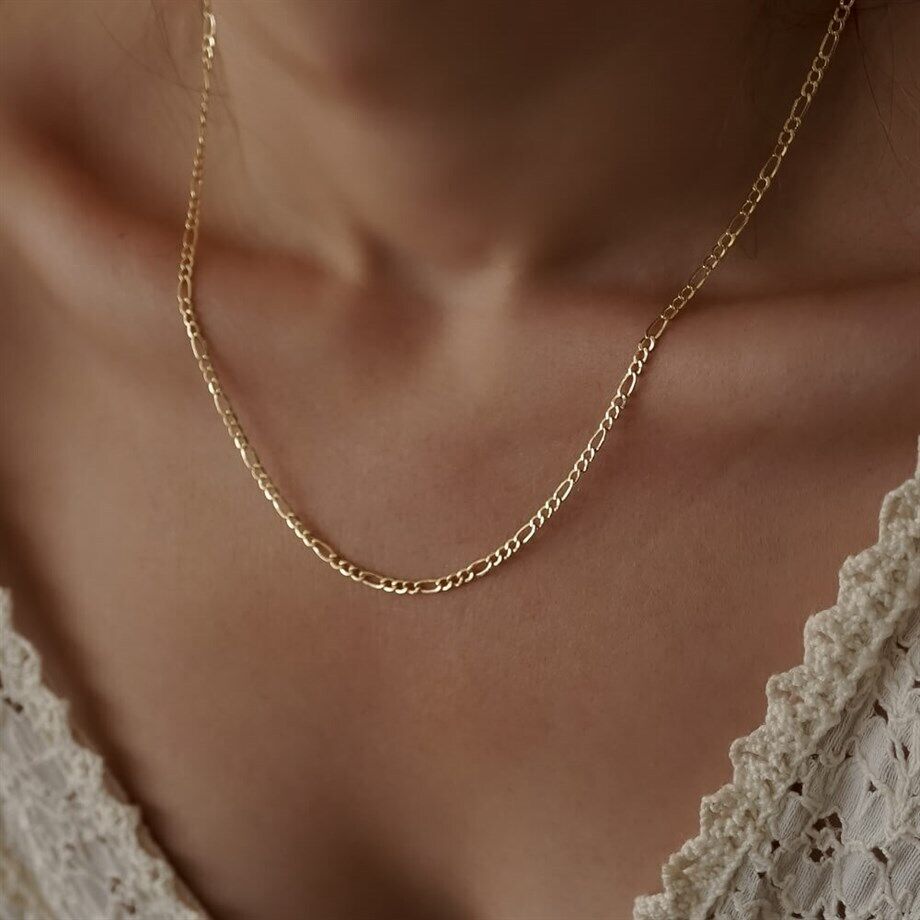 Minimal Figaro Chain Necklace - Wrenlee