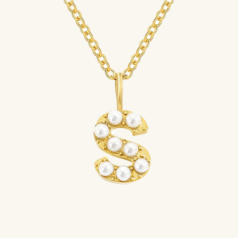 Monica Pearl Initial Necklace