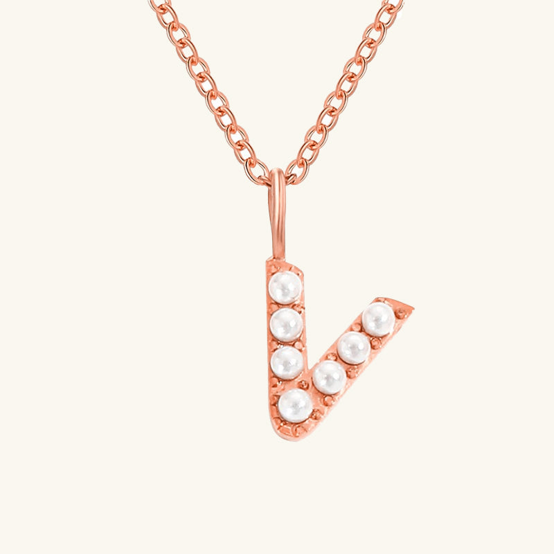 Monica Pearl Initial Necklace