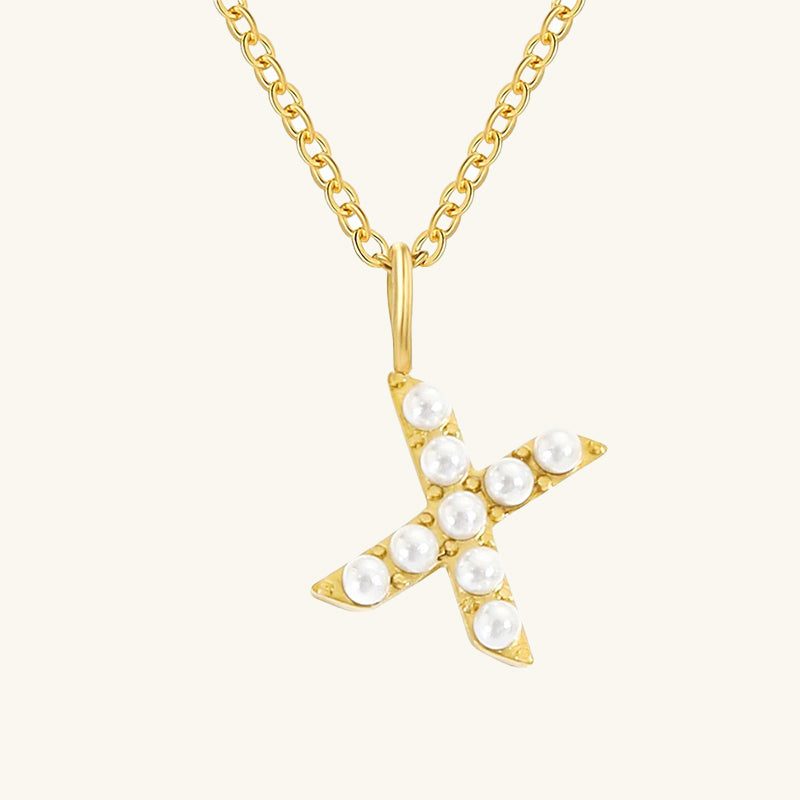 Monica Pearl Initial Necklace