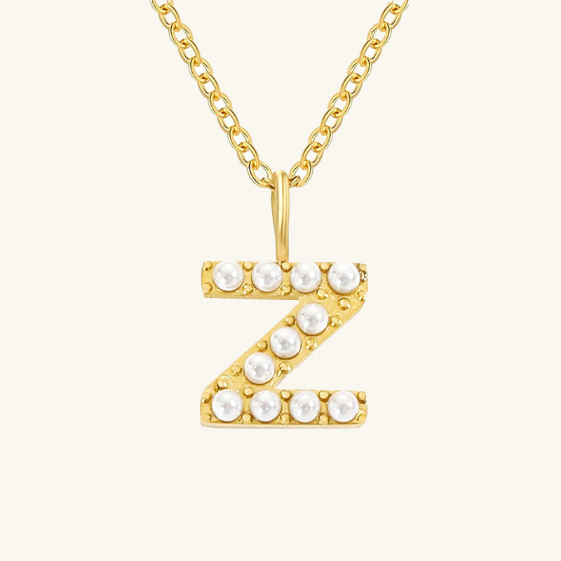 Monica Pearl Initial Necklace