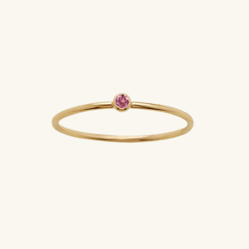 Bazel Birthstone Ring - Wrenlee