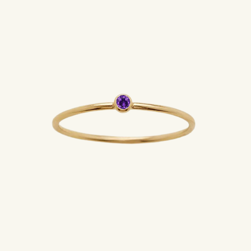 Bazel Birthstone Ring - Wrenlee