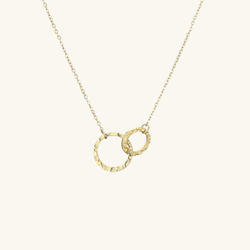 Dainty Double Circle Pendant Necklace - Wrenlee