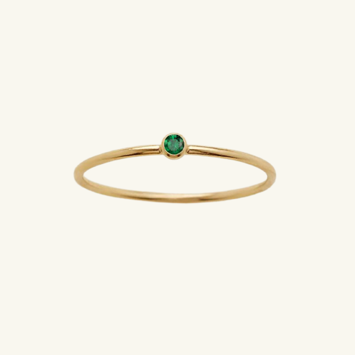 Bazel Birthstone Ring - Wrenlee