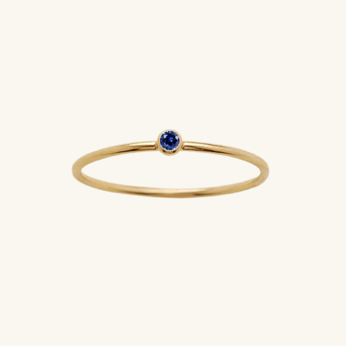 Bazel Birthstone Ring - Wrenlee