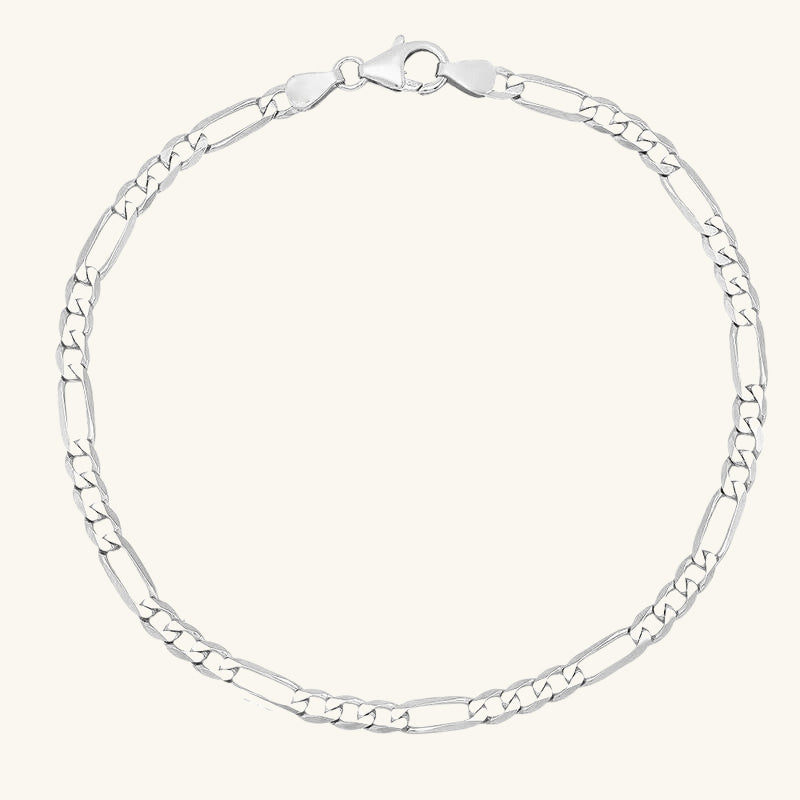 4mm Elegant Figaro Link Bracelet - Wrenlee